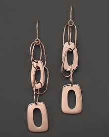 Ippolita lends a modern, geometric look with the Mosaico earrings, rendered in polished rosegold.