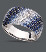 Prismatic polish. Balissima by Effy Collection's Shades of Sapphire Ring features a beautiful gradation of round-cut sapphires (3-1/5 ct. t.w.) ranging in color from white to deep blue. Crafted in sterling silver. Size 7.