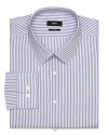 A decidedly dressy shirt courtesy of BOSS Black, the Julien is a crisp, slim-fit cotton shirt in narrow contrast stripes.