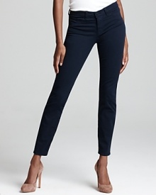 Build your wardrobe from the bottom up with J Brand's skinny twill pants, featuring a flattering mid-rise fit.