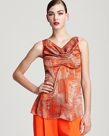 Jean Paul Gaultier Top - Printed Sleeveless Cowlneck