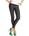 All about downtown cool, Celebrity Pink Jeans' leggings feature faux-leather front panels for a bit of edge.