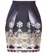 Inject bold style to your day-to-night look with this luxe printed silk tulip skirt from London It designer Mary Katrantzou - Fitted waistband, pleating detail, off-seam pockets, tulip silhouette, all-over graphic print, concealed back zip closure - Wear with a billowy blouse, a bold shoulder blazer, and platform heels