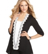 Layered with lace, this two-in-one top from AGB makes getting dressed a breeze with a perfectly-coordinated look!