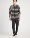 Easy, dressed-down style for whenever the mood strikes in slightly rumpled, plaid-checked cotton. Buttonfront Button-down collar Chest patch pocket Cotton Machine wash Imported 