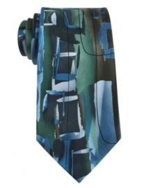 Add a note of artistic elegance to your outfit with this graphic tie from Jerry Garcia.