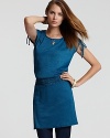 This wear-anywhere Michael Stars dress features cute details like drawstring shoulders and a smocked waist.