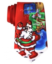 You'll be the life of the party anywhere you sport this fun holiday silk tie from Jerry Garcia.