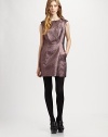 Full of luster, this metallic jacquard dress has cap sleeves, slash pockets and a short silhouette. RoundneckCap sleevesSlash pocketsFully linedInvisible back zipper with hook-and-eye closureAbout 17 from natural waist38% polyester/21% wool/21% polyacrylic/20% cottonDry cleanMade in USA of Italian fabricModel shown is 5'9½ (176cm) wearing US size 2.