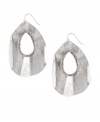 Take a quick lesson in geometry. These funky cut-out oval drop earrings by Jessica Simpson add extra style to any ensemble. Crafted in silver tone mixed metal with crystal accents. Approximate drop: 3 inches.