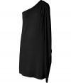 Float into cocktail hour in Michael Kors jet black flutter sleeve dress - Asymmetrical neckline, draped shoulder and side detail - Form-fitting - Wear with a chunky necklace and flawless high-heel peep-toes