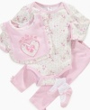 So sweet indeed! This bodysuit, pants, bib and socks set from Cutie Pie is just precious.