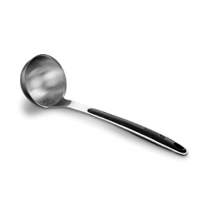 Crafted from stainless steel with heat-resistant soft-touch silicone accents, this stainless steel Calphalon ladle offers the perfect balance of durability and comfort and a unique grip-anywhere handle lets you decide where to hold it.