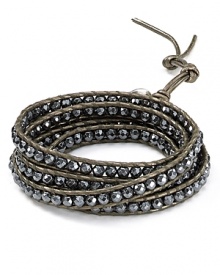 Flash your bohemian credentials with Chan Luu's eclectic pearl and crystal wrap bracelet. Effortlessly chic, this leather piece is designed to match every outfit and mood.