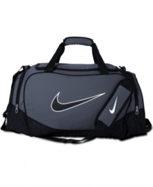 Gear up for a long day by storing all your essentials in this durable duffle bag from Nike.