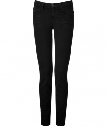 Effortlessly sexy and stylish, these skinny jeans are a must-have closet staple - Dark stretch denim has a hint of Spandex for a curve-hugging fit - Wear for work with flats, silk blouse and a blazer, or with a sequin tank and booties for a chic, downtown party