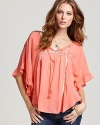 Bohemian meets feminine in this billowy Ella Moss top, touting flouncy butterfly sleeves.