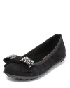 Flexible ballet flats from KORS Michael Kors tout studded bows on the vamps for girlish style with an edgy twist.