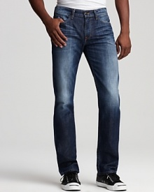 A slim cut gives a modern silhouette to these straight leg jeans from Joe's Jeans.