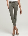 J Brand Pants - Ginger Mid Rise Skinny Zip Cropped Pants in Armadillo Green