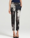 Pack a major sartorial punch in cropped Halston Heritage pants emboldened by graphic bursts of print.