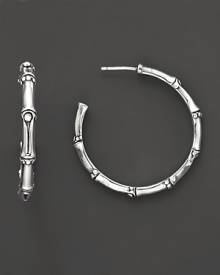 From the Bamboo collection, medium hoop earrings inspired from bamboo, designed by John Hardy.