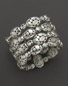 Gleaming, pebbled sterling silver beads form a wide, elegant bracelet. From the John Hardy Kali Pebble collection.