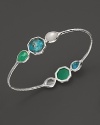 Ippolita Seafoam Wonderland Sterling Silver 3 Stone Bangle in Seafoam