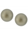 Simply elegant. Kenneth Cole New York's stud earrings are crafted from gold-tone mixed metal with a green glass pearl for a striking statement. Item comes packaged in a signature Kenneth Cole New York Gift Box. Approximate drop: 1/2 inch.