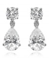 Give your outfit the element of Wow with these stunning CRISLU earrings featuring round- and pear-cut cubic zirconia (3/4 ct. t.w.) set in sterling silver with a platinum finish. Approximate drop: 3/4 inch.