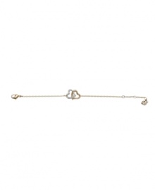 Show your romantic side with Swarovski's interlocking heart bracelet. Made in gold tone mixed metal with crystal embellishments. Approximate length: 7 inches.