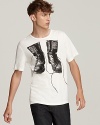 Punk-studded boots pump up this graphic John Varvatos Star USA tee, in soft pima cotton.