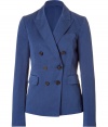 Bring high style to your look with this chic double-breasted blazer from Closed - Wide notched lapels, double-breasted with contrasting buttons, flap pockets, slim fit - Style with cropped trousers, a patterned blouse, and classic pumps