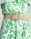 An ode to the goddess, this Lilly Pulitzer belt cinches your waistline with a glimmering gold weave.