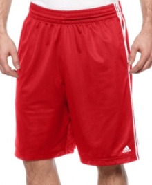 Let's play ball! You'll be ready to step out on the court in comfort in these mesh athletic shorts from adidas.