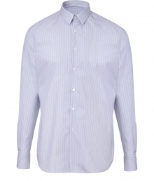 Perfect for work or play, this classic striped button-down from PS Paul Smith is as versatile as it is stylish - Small spread collar, long sleeves, front button placket, shirttail hemline - Slim fit - Pair with straight leg jeans, chinos, or sleek trousers