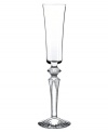 Baccarat's meticulous craftsmanship shines through in this Mille Nuits Flutissimo flute. Strong lines and a beveled base in weighty crystal lend bold, effortless elegance to every occasion.