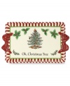 Christmas couldn't be sweeter with Spode's Christmas Tree Peppermint platter. An iconic holiday favorite trimmed in candy stripes and holly accents makes already-delicious meals especially irresistible.