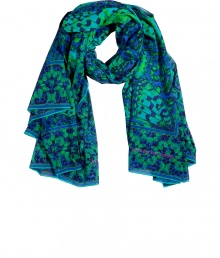 Whether tied around your waist or worn as a tropical-chic scarf, this Matthew Williamson Escape printed sarong injects summer-ready style - Long convertible shape, allover mosaic print - Style with a printed bikini and sandals or tied around your neck with an elevated jeans-and-tee ensemble