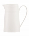 Elegance comes easy with this large pitcher from kate spade new york's Fair Harbor white dinnerware--perfect for iced coffee or tea. Durable stoneware in a milky white hue is half glazed, half matte and totally timeless.