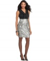 Metallic floral brocade makes this Alfani dress a festive choice for holiday fun!