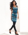 Get set for falling temps with INC's sleeveless sweater dress, cinched by a belted waist-- it's super-cute with leggings!