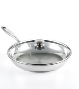 Take your culinary cues from Wolfgang Puck, one of the world's top chefs. The spectacular omelette pan is perfect for everyday and gourmet cooking, crafted in beautiful, polished 18/10 stainless steel with an encapsulated aluminum core to help conduct heat. Limited lifetime warranty.