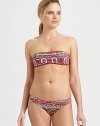 A sexy style featuring a bandeau top and stretch bottom in a bold, eye-catching print.Bandeau topBack clasp closureStretch bottom70% polyamide/30% elastaneDry cleanMade in Italy