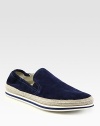 Carefree, easy slip-on style crafted in soft suede-velour.Suede upperLeather liningRubber soleImported