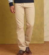 Chinos just resigned from boring boardroom attire. Liven up your casual Friday look with these over-dyed pants from Tommy Hilfiger.