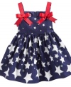 The star of the show. You'll be proud to show her off in this patriotic dress from Bonnie Jean.