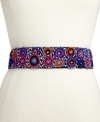 The perfect boho-chic accessory for the season! This wide stretch belt from Steve Madden shows off with colorful bead detail.