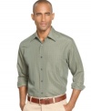 A liquid-like no-iron fabric lends an extra dose of polish to this essential checked shirt from Van Heusen. (Clearance)