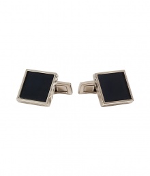 Finish tailored looks on a sleek note with Burberry Londons chic enameled cufflinks - Square shape, dark blue enamel - Perfect for your dressed up looks or as a thoughtful gift